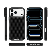 Coque de téléphone AG Feeling Black Edge avec motif à pois dorés et noir pour iPhone 17, 17 Pro Max, 16 Pro, 15 – Coque magnétique