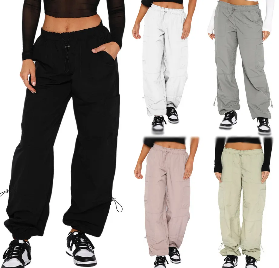 New cargo pants custom women's pants & trousers cargo streetwear fashion solid color loose lace up pant