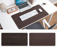 Tapis de souris surdimensionné imperméable en cuir de grain de bois d'imitation, tapis de bureau coloré en bois épais, tapis de bureau d'ordinateur d'étude de bureau