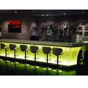 solid surface artificial stone restaurant sushi cafe counter bar led modern cafe bar