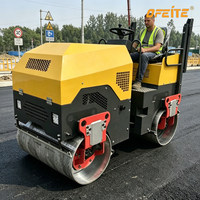 OFEITE Mini-compacteur routier à double tambour, machine routière compacte, compresseur d'asphalte efficace