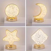 Lampe de chevet LED tactile à intensité variable en cristal pour chambre à coucher, design moderne, lampe de table lune en plastique, alimentation USB et batterie, garantie 3 ans pour la décoration intérieure