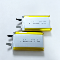 Baterai Semi-Solid State 803454 1800mAh dengan Katoda LiNiMnCoO2 500 Siklus untuk Penerangan LED dan Elektronik Konsumen
