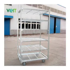 VOIT Galvanized metal mobile nursery plant greenhouse transport flower cc trolley