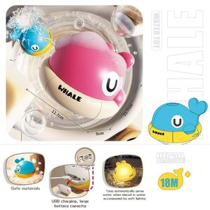 Baignoire arroseur personnalisé <span class=keywords><strong>fontaine</strong></span> jouet rechargeable <span class=keywords><strong>baleine</strong></span> lumineuse mignon animal en plastique salle de <span class=keywords><strong>bain</strong></span> jouets pour les tout-petits - Product Image 5
