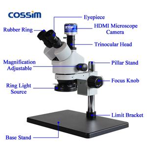 工場供給7〜45X連続ズームインズームアウト光学電話顕微鏡ステレオ顕微鏡産業用カメラ付きジュエリー用 - Product Image 2