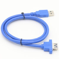Câble d'extension USB 3.0 AM AF à montage sur panneau, verrouillage à vis, charge rapide 3A, âme en cuivre, isolation PVC/PTFE/Nylon, CE ROHS, longueur personnalisée