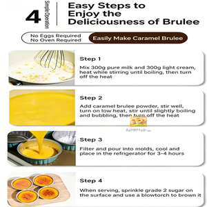 Mezcla a granel para Creme Brulee, mezcla en polvo para pudín de huevo suave, polvo instantáneo para postres sin horneado, para preparar fácilmente pudín <span class=keywords><strong>y</strong></span> crema pastelera caseros. - Product Image 5