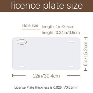 Plaques d'immatriculation personnalisées pour l'avant de la voiture, 12''x 6''x 0.025'', aluminium vierge pour sublimation, impression personnalisée de plaques d'immatriculation - Product Image 4