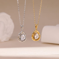 Collier pendentif goutte de larme en CZ flottant, en acier inoxydable 316L, plaqué or et argent PVD, inaltérable, bijoux artisanaux pour femmes, OEM