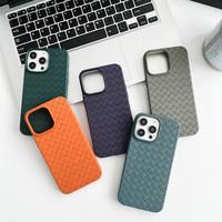 Coque de téléphone texturée tressée pour IPhone 17 16E 15 14 12 13 Pro Max motif tricoté en Silicone liquide respirant refroidissement couverture arrière