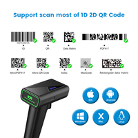 Escáner de Código de Barras 2D Inalámbrico con Soporte, Escaneo Automático, Lector de Códigos QR y PDF417 para Pagos Móviles