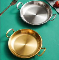 Assiette Ronde en Acier Inoxydable 304 pour Restaurant, Assiette à Salade Durable avec Poignée, Plateau de Service Élégant pour Snacks et Poulet Frit