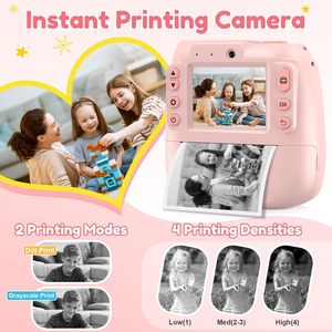 กล้องพิมพ์ภาพสำหรับเด็ก หน้าจอ HD IPS ขนาด 2.4 นิ้ว ความละเอียด 26MP เลนส์คู่ กล้องดิจิตอล ถ่ายวิดีโอ เซลฟี่ ของเล่น ของขวัญ กล้องพิมพ์ภาพทันที - Product Image 2