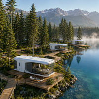Capsule Spatiale de Luxe E5 – Maison Préfabriquée Modulaire Mobile pour Glamping, Cabine Compacte 28 m² en Acier Robuste avec Fonctionnalités Intelligentes