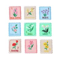 Patch brodé auto-adhésif sans couture, motif floral carré, fil à broder, accessoires pour vêtements et sacs, patch brodé DIY