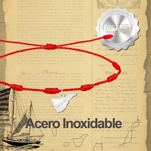 Bracciale Tennis moda 7 nodi con mappa di Tenerife bracciale in acciaio Color argento - Product Image 3