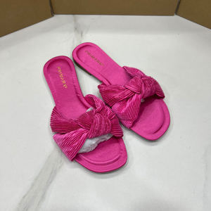 2025 nuovo 37-41 sandali da donna di alta qualità con fiocco di velluto pantofole piatte di bellezza scivoli pantofole scarpe sandali - Product Image 4