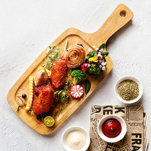 Luxury Solid Walnut Color Custom Size Wooden Rectangle Dining Serving <b>Tray</b> Table Organizer Durable Eco-Friendly Reusable Handle - Product Image 6