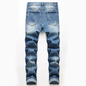 <span class=keywords><strong>Jeans</strong></span> déchirés et usés de haute qualité pour hommes – Coupe slim décontractée, denim délavé et vintage - Product Image 2