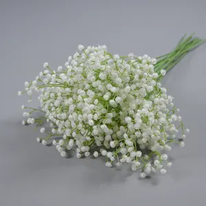 بيع بالجملة البلاستيك ألوان مختلفة طفل الزهور التنفس الاصطناعي الزفاف الديكور البلاستيك Babysbreath الزهور