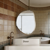 Lampe tactile suspendue en acier inoxydable en forme d'alien, miroir de salle de bain de luxe design avec lentilles en verre