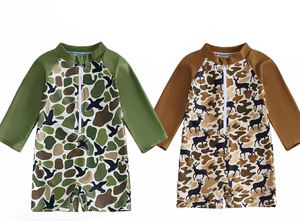 Preventa al por mayor: Trajes de baño de verano con estampado de camuflaje para niñas y niños, ropa infantil de boutique, nueva moda, algodón orgánico, precio de fábrica (MOQ 5) - Product Image 4