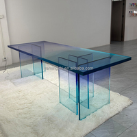 High End Interior Design Möbel Villa Apartment Langer Acryl Schreibtisch Transparent Verdickter Acryl Esstisch