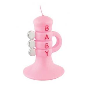 Velas de Color Rosa Bebé de 75 mm con Forma de Trompeta, Producto de Decoración Infantil - Product Image 1