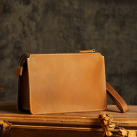 Pochette Homme en Cuir Pleine Fleur de Luxe, Sac à Main en Cuir Véritable, Portefeuille d'Affaires, Fournisseur en Gros Personnalisé OEM ODM