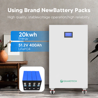 Batterie au lithium-ion phosphate de fer LiFePO4 montée sur rack de 20 kWh, 24 V, 48 V, 400 Ah, 100 Ah, 200 Ah, 300 Ah, rechargeable, stockage d'énergie solaire