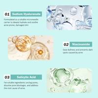 Patchs anti-acné personnalisés en hydrocolloïde à l'acide salicylique, transparents, invisibles, solubles, à micro-aiguilles, OEM, patchs anti-boutons à micro-aiguilles