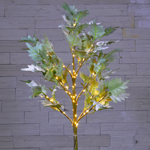 ขายร้อน 39in 65LED ลวดเคลือบโคมไฟต้นไม้ Hawthorn หิมะใบดอกไม้หม้อตกแต่งคริสต์มาสสําหรับห้องปาร์ตี้ - Product Image 1