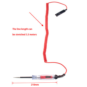 Comprobador de circuitos digitales para automóviles, medidor de voltaje de 3V-48V con cable en espiral de 3.3M para diagnóstico eléctrico automotriz - Product Image 1