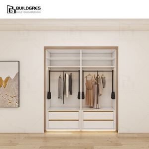 הצטברות ארון בגדים פתוח ארון בגדים עם מדפים, גודל מותאם אישית עבור אחסון חדר שינה ארגון מלתחה - Product Image 6