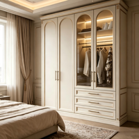 Armoire de chambre à coucher au design unique en bois avec coiffeuse, mobilier de maison