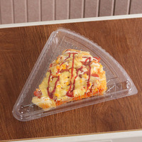 Boîte à pizza triangulaire transparente jetable de 15 pouces, boîte d'emballage pour boulangerie épaissie, conteneur alimentaire à emporter avec couvercle
