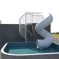 Glissière d'évacuation en cas d'incendie pour piscine extérieure, glissière en spirale pour enfants, escalier en spirale en acier inoxydable 304
