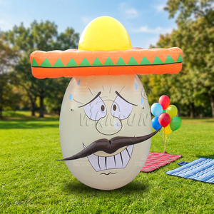 Tente gonflable publicitaire WINSUN, personnage amusant de dessin animé mexicain, visage d'œuf, imperméable, ignifuge, PVC, certifiée CE - Product Image 1