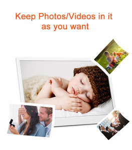 Cadre photo numérique avec écran IPS de 7 pouces, noir et blanc, compatible Wi-Fi, lecture vidéo, téléchargement gratuit de <span class=keywords><strong>MP3</strong></span>/MP4, cadeau pour la famille - Product Image 4