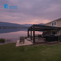 Sweet Home Umweltfreundliche Bioklimatische Aluminium-Pergola für den Außenbereich mit Motorisiertem Verstellbarem Dach, Wasserdichter Überdachung und Natürlichen Schatten