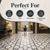 Carrelage en porcelaine pleine masse 600x1200mm à motif découpé au jet d'eau, design de luxe pour sols et murs d'hôtels et villas