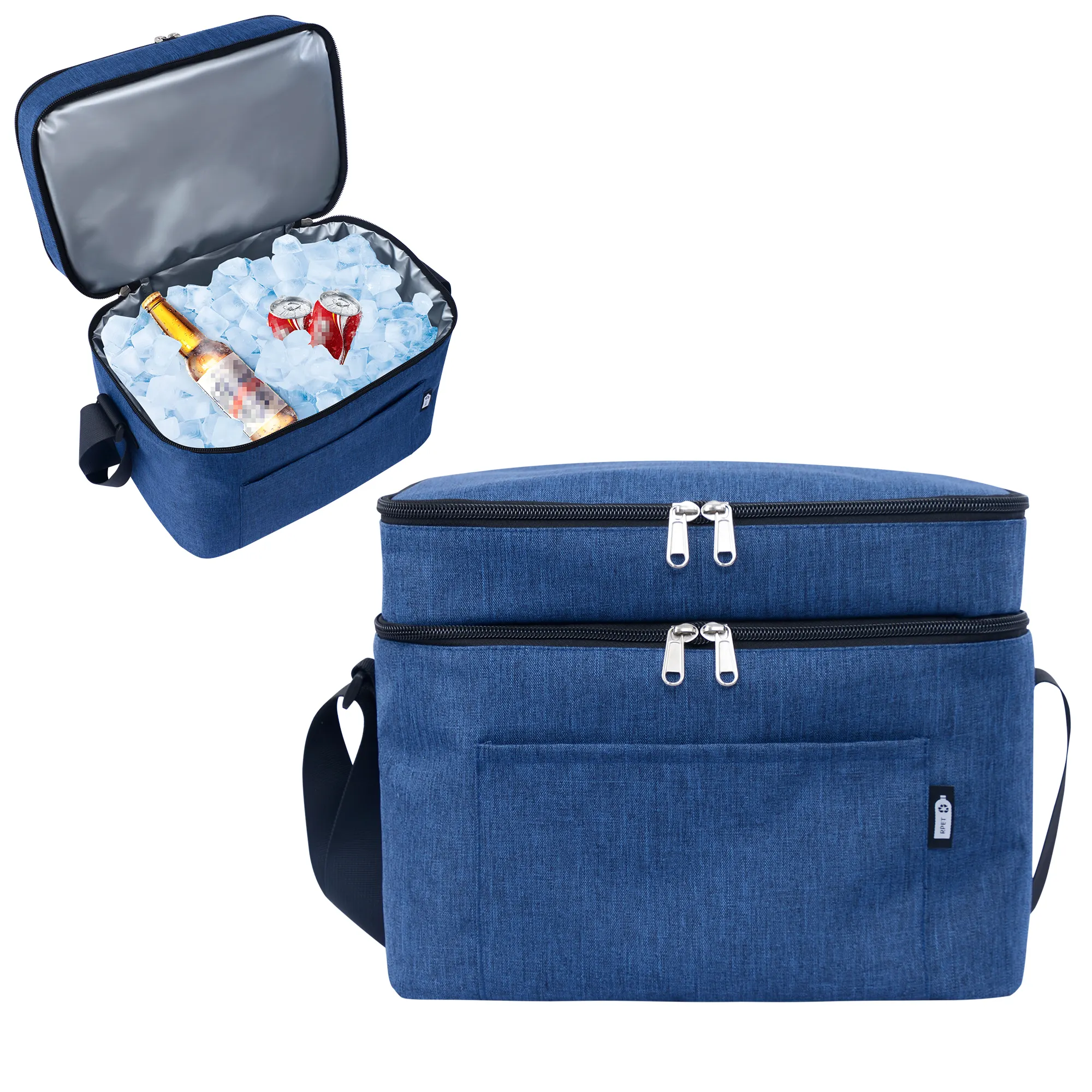 حقيبة الغداء المحمولة ذات الجودة العالية مخصصة بطبقة مزدوجة ومعزولة حراريًا ومضادة للتسرب أثناء النزهات حقيبة تخفيف الوزن أدوات ضرورية للتبريد