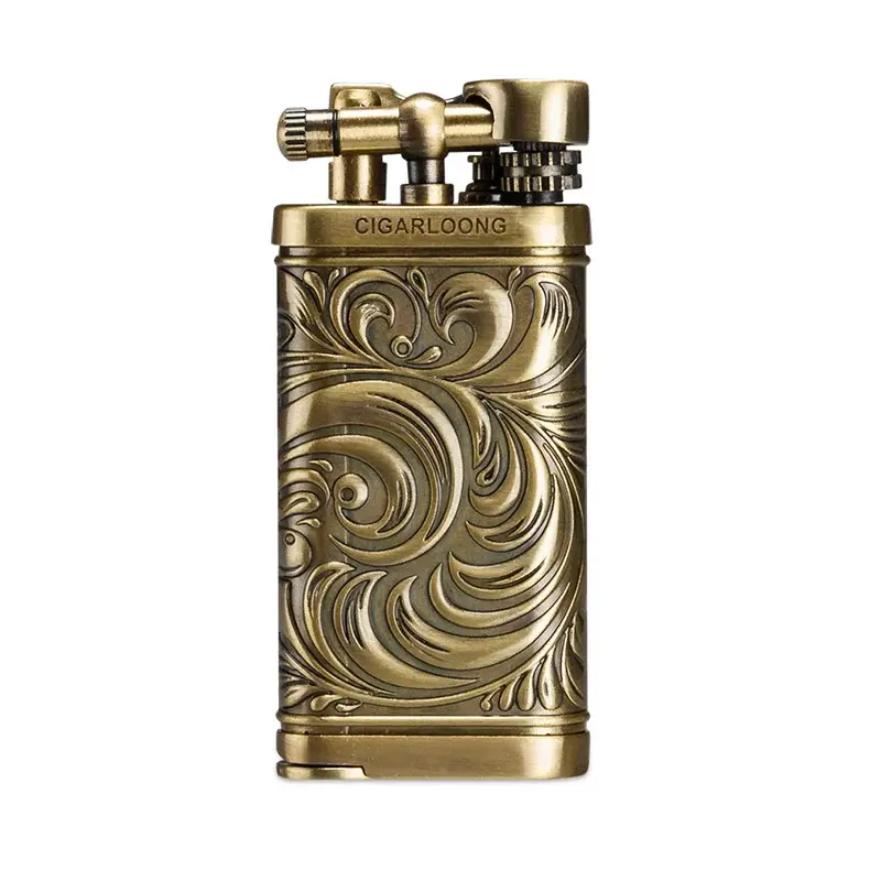 Free ship CIGARLOONG Cigar Lighter smoking pipe straight windproof lighter gift vintage bronze
