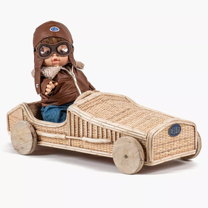 Vente en gros du Vietnam de voiture de bébé en rotin naturel fait main jouet éducatif écologique design attrayant cadeau durable pour bébé - Product Image 3