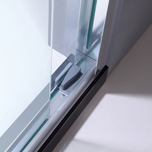 Puerta de Ducha para Hoteles, Vidrio Templado con Marco de Aluminio Cepillado, Puerta <span class=keywords><strong>Corredera</strong></span> Doble para Baño - Product Image 4