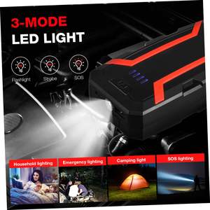 Banco <span class=keywords><strong>de</strong></span> Energía Portátil Luxshiny <span class=keywords><strong>para</strong></span> Autos y Camiones, 1000A, Puerto USB, Carga Dual, Linterna LED, Abrazaderas <span class=keywords><strong>para</strong></span> Motores <span class=keywords><strong>de</strong></span> Gasolina - Product Image 5