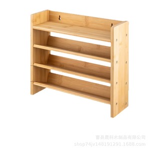 Étagère à épices en bois massif à 4 niveaux, murale, pour ranger les épices et autres articles de cuisine - Product Image 5