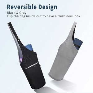 BSCI factory Yoga Mat <b>Duffle</b> <b>Bag</b> Patterned <b>Canvas</b> with Pocket and Zipper - Product Image 3