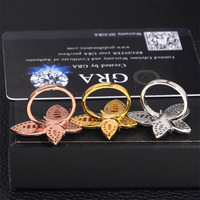 Bijoux fins de luxe personnalisé 925 argent Sterling Moissanite Baguette anneaux Hip Hop papillon conception pour mariage fiançailles diamant